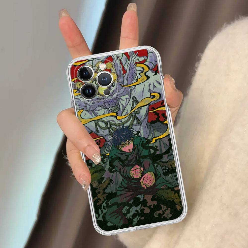 Чехол для телефона Fushiguro Megumi Jujutsu Kaisen Аниме для iPhone 11 13 16 12 17 14 15 Pro Max Plus Мягкий прозрачный задний чехол Coque