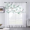 Прозрачная вуаль с акварельным цветочным принтом и скандинавскими листьями для гостиной, спальни, кухни, окна, прозрачные шифоновые тюлевые шторы