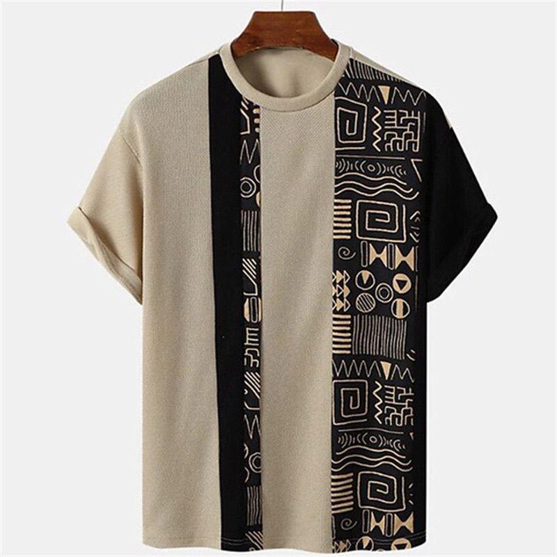 Мужская футболка с коротким рукавом большого размера, мужской летний детский летний новый стиль, мужская ретро полосатая 3D