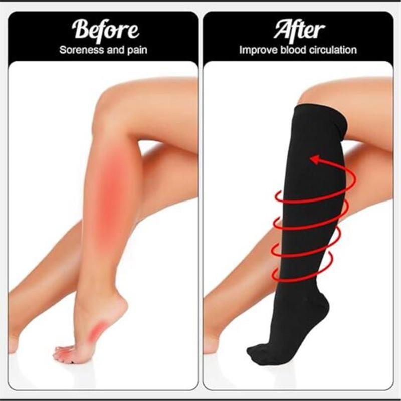 1 пара компрессионных носков для женщин, гольфы до колена 15–25 мм рт. ст. Компрессионные чулки для спорта, занятий спортом, диабета, варикозного расширения вен, путешествий, кормления грудью