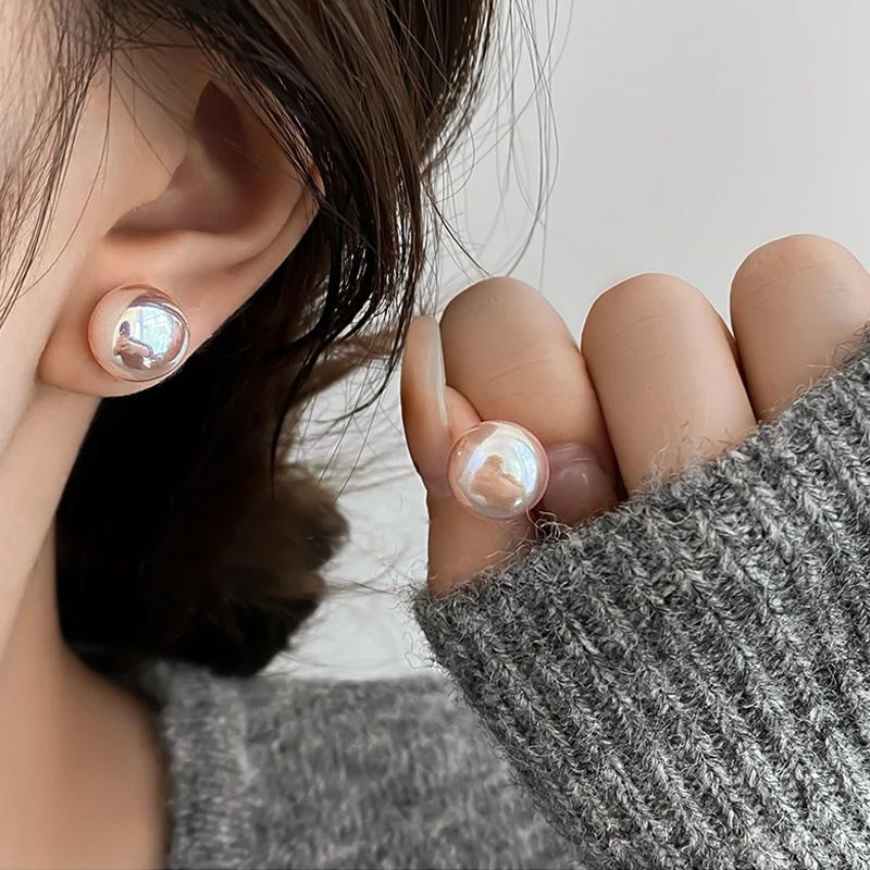 1 пара аксессуаров для ушей Элегантные женские серьги-пусеты из искусственного жемчуга Модные плоские серьги-пусеты для девочек