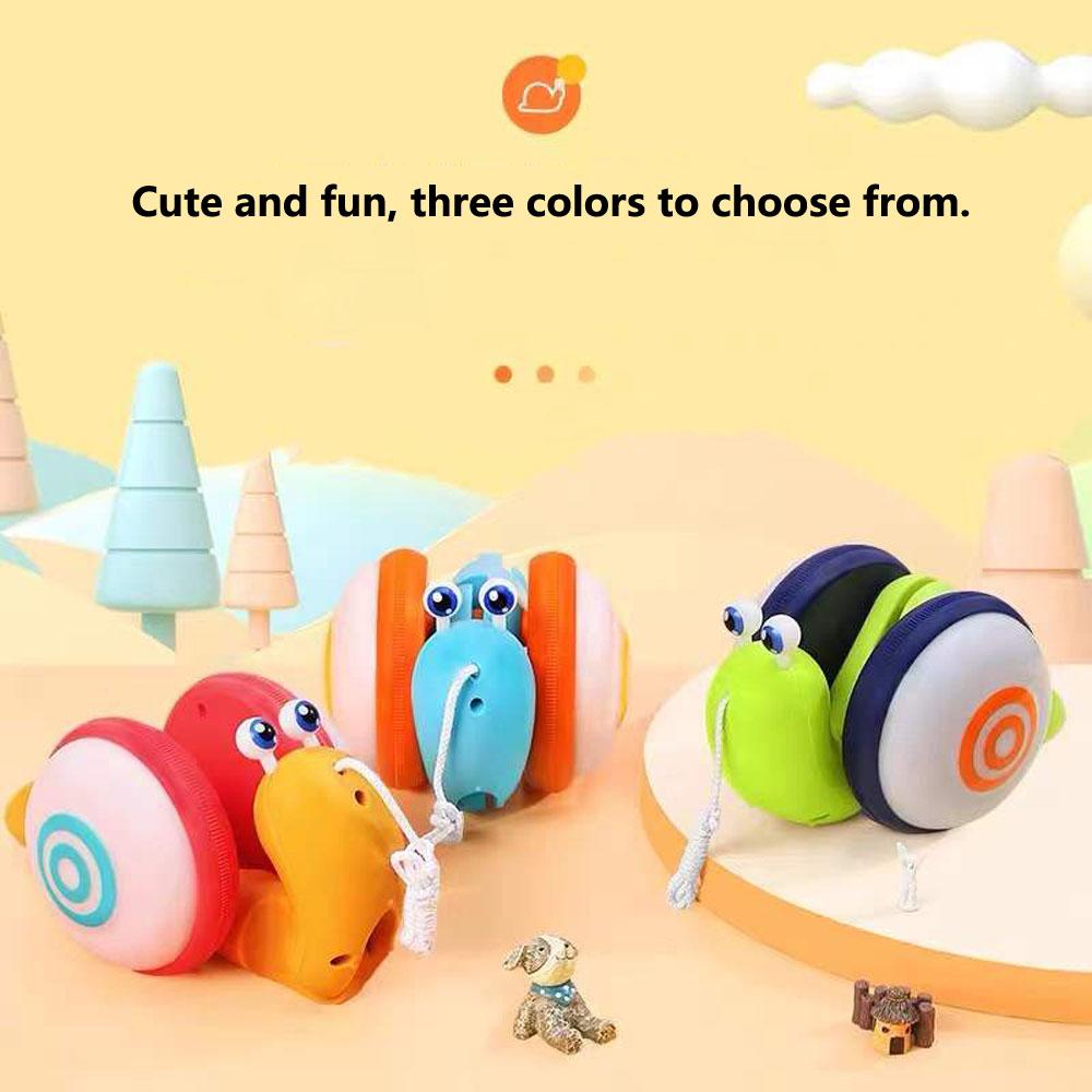 Новая игрушка-машинка с изображением улитки из мультфильма, ребенок учится ползать и тянуть со светом и музыкой, игрушка для раннего образования для детей