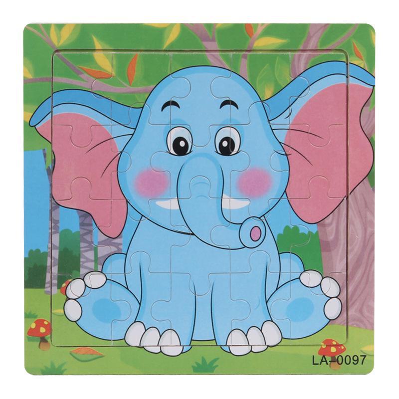 20-Piece Wooden Animal Cartoon Puzzle for Children Ages 3-7: Educational Early Learning Toy