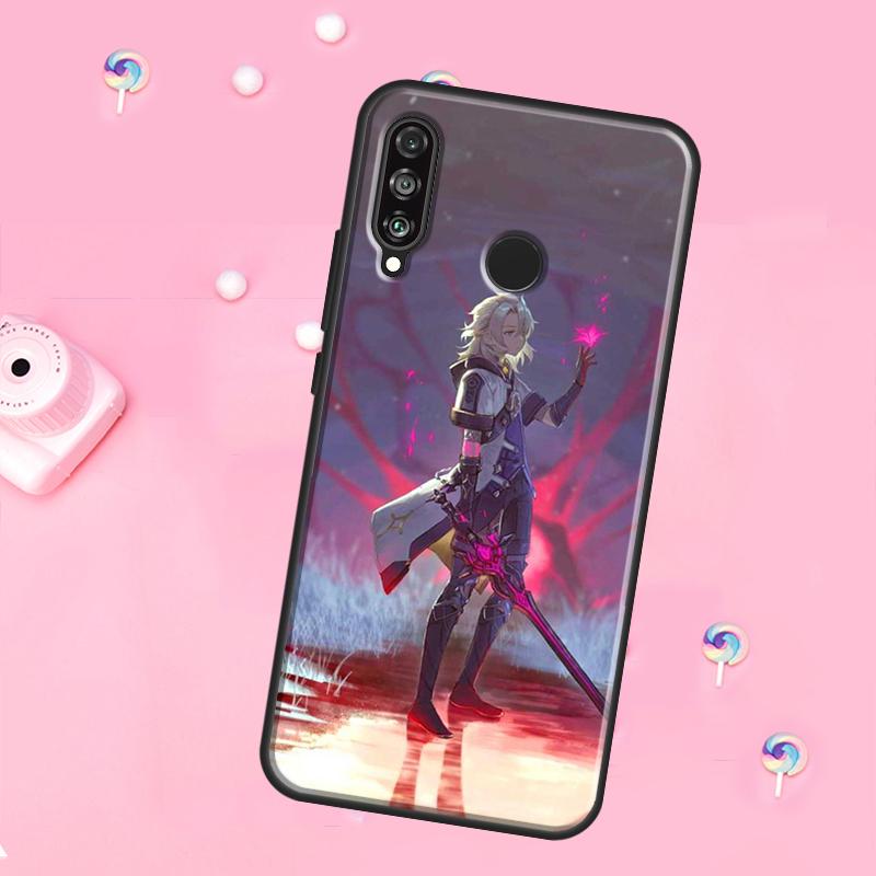Чехол Genshin Impact Albedo для Huawei Nova 12s 12i 8i 11i 9 10 SE Y60 Y70 Y90 Y72 Y73 Y61 Y91 P60 Pro P30 P40 Lite