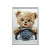 Smiling Teddy Bear Behind The Steering Wheel Smiling Teddy Bear Behind The Steering Wheel, 50X70 Cm, Black Aluminum Frame, 230 Gsm Matte Paper