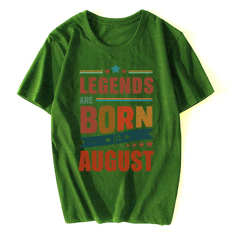 Unisex Cotton Tshirt Legends Are Born In August Tshirt Birthday Gift Clothing Vintage Graphic T Shirt Unisex Tops Fitness Tees