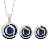 Jewelry Set Women'S Blue Elegant Fashion Jewelry Necklace Set Zircon Earrings