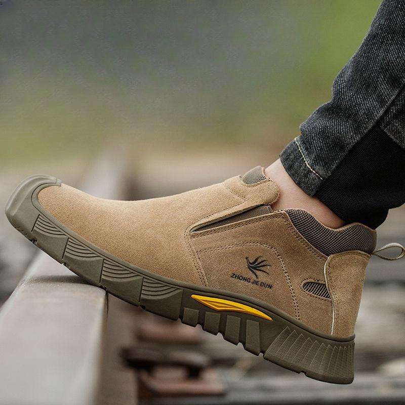 Fashion Shoes for Men Anti-smashing Anti-piercing Safety Breathable Work Boots Men High Quality Light Protective Shoes Zapatillas Hombre