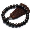 Men's Kyoto Buddhist Prayer Beads, Striped Ebony, 22 Beads, with Silk Tassel, Suitable for All Sects, Informal Funerals, Buddhist Altars, Mourning