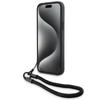 Bmw Signature Leather Wordmark Cord Case For Iphone 15/14/13 - Black