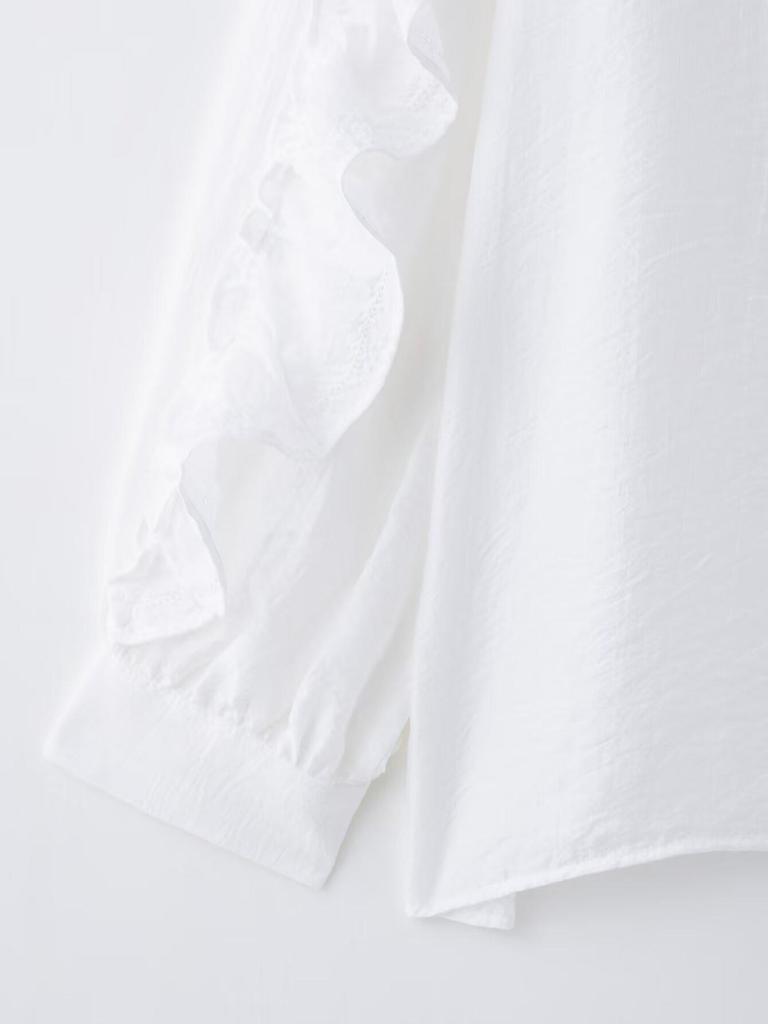 Spring 2025 Women's European & American Style Fashion Lace Layered Shirt