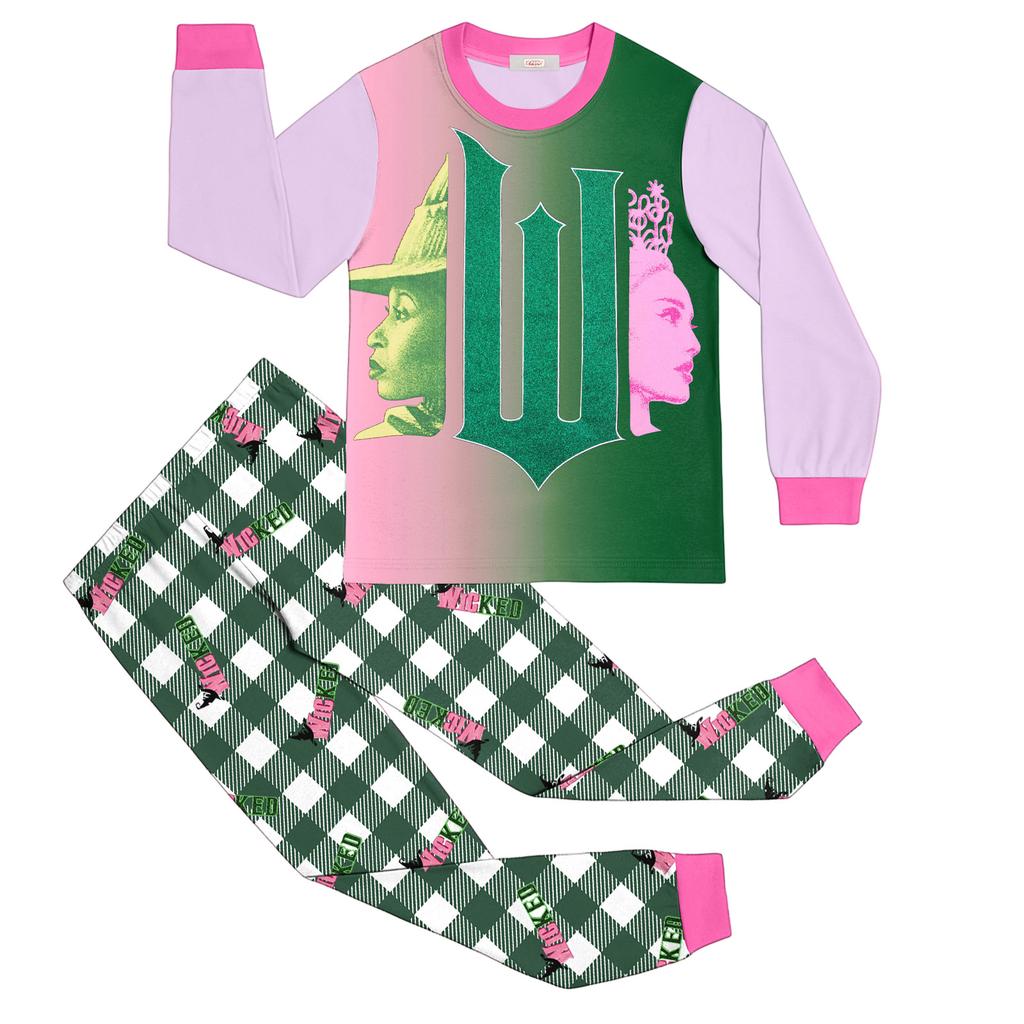 Children's Fashion Suit Skirt Round Neck Long Sleeve Top Pants