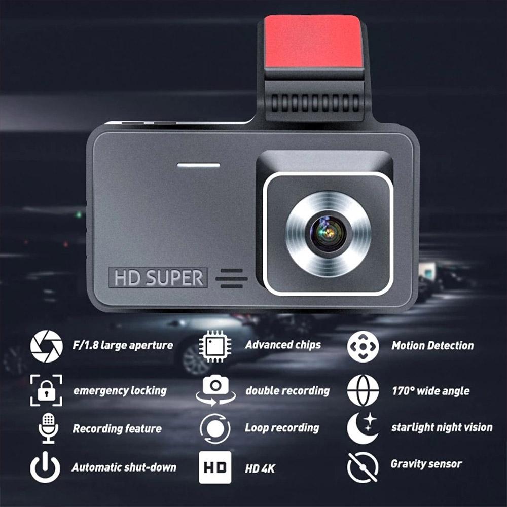 4Inch 1080P Car DVR Dash Camera Front Camera Wide Angle Auto Recording Driving Recorder With Parking Monitoring Dashcam