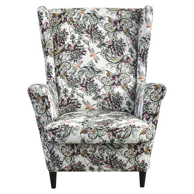 Чехол на спинку стула с наклонной подлокотником и принтом, эластичный чехол на кресло, крыло, спинка дивана, растягивающийся протектор, домашний декор