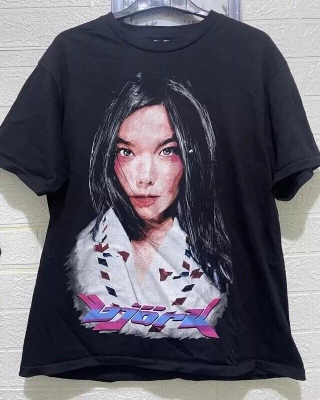 Графическая футболка с коротким рукавом Bjork Черная Унисекс Футболка Репринт S5XL Мужчины Женщины Унисекс Футболка