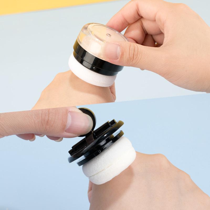 Powder Case With Mushroom Sponge Puff Portable Loose Powder Box With Mirror Travel Diy Cosmetic Foundation Powder Box