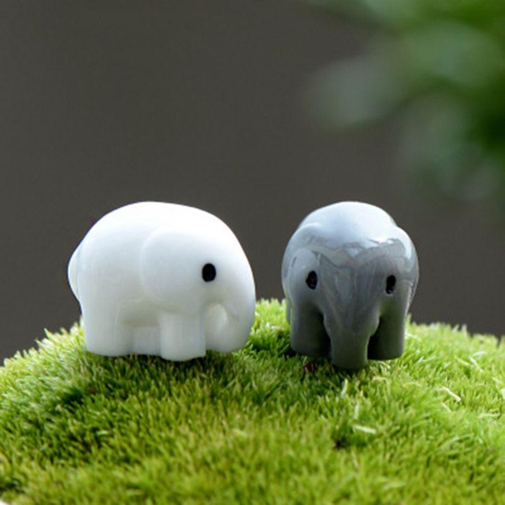 Glass Ornaments Home Room Miniature Fairy Garden Decoration Elephant Figurine Micro Landscape