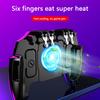 For PUBG Mobile Joystick Controller L1R1 Trigger Gamepad for iOS Android Six 6 Finger Mobile Shooting Gamepad with Cooling Fan