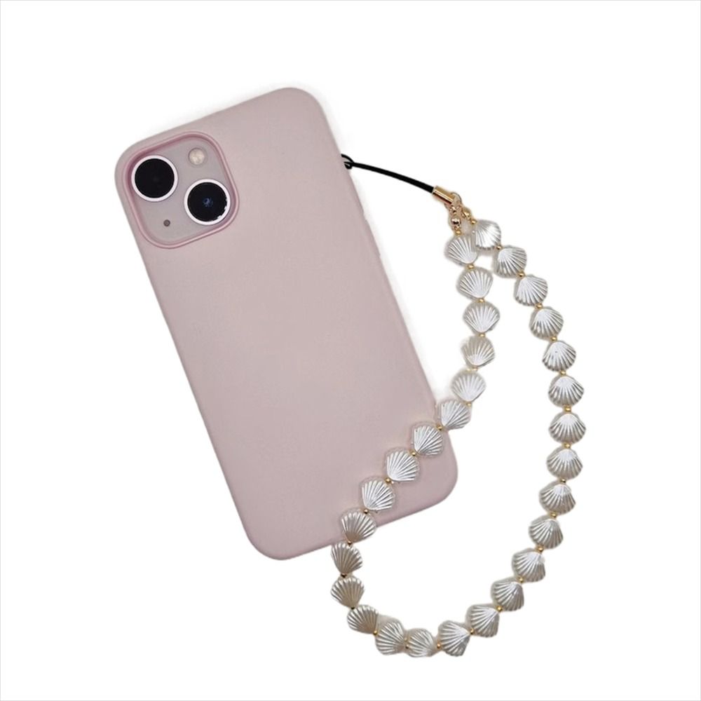 Love Heart Shell Beaded Key Chain Mobile Phone Lanyard Phone Strap Mobile Phone Chain Phone Charm