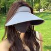 Летняя шляпа с широкими полями из ледяного шелка, шляпа с открытым верхом, женская уличная ультрафиолетовая портативная шляпа, складная шляпа от солнца