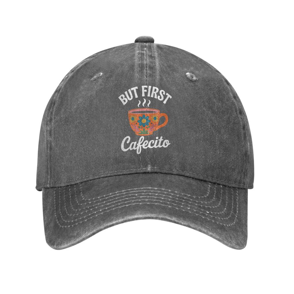 Washed Baseball Cap But First Cafecito Summer Hip Hop Hats For Unisex-Teens Trendy Tennis Skate Sun Snapback Cap