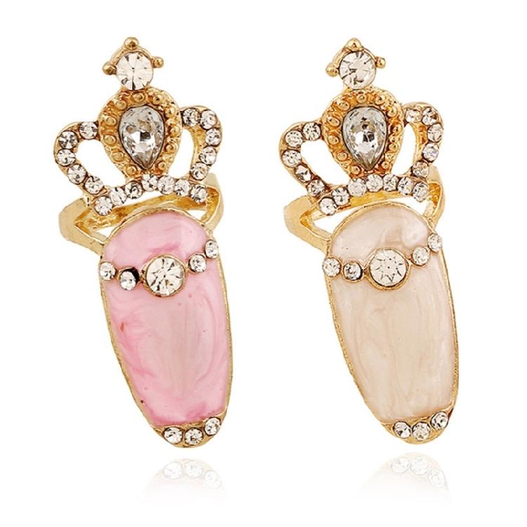 Набор из 4 изящных панк-колец-когтей, украшенных стразами, готические аксессуары для ногтей, косплей-украшения для косплея