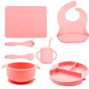"Full Silicone Baby Meal Tray Set with Suction Cup - Divided Tableware for Children's Meals"