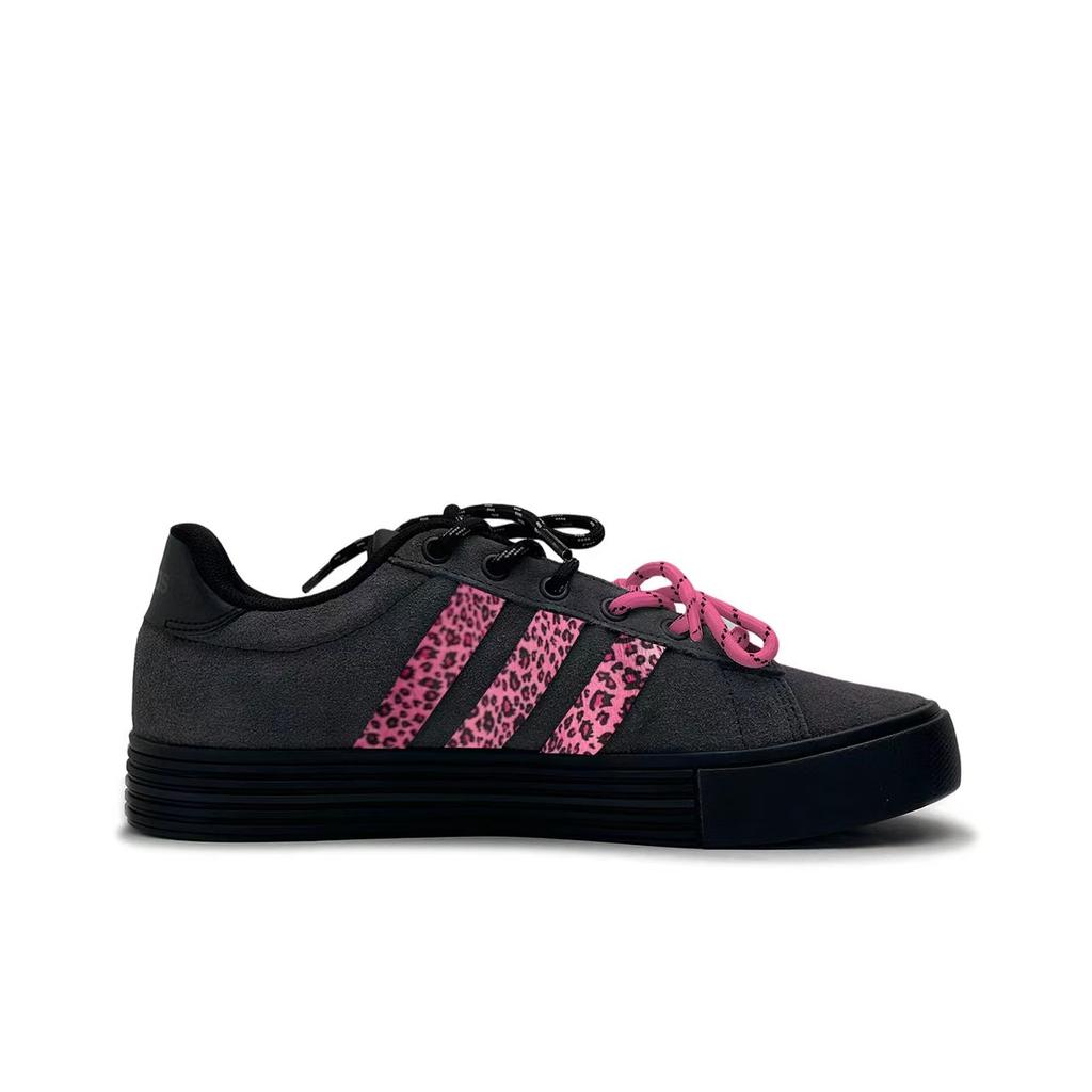 Adidas Daily 4.0 Pink Ink Leopard Synthetic Leather Slip Resistant Abrasion Resistant Low top Skateboard Shoes Unisex JI4355(Team1522-)
