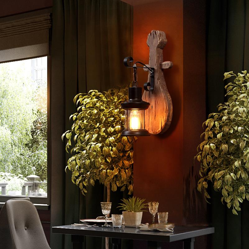 Лодка Деревянное Винтажное Настенное Бра Ностальгическая Промышленная Тема Ресторан T Декоративные Настенные Бра