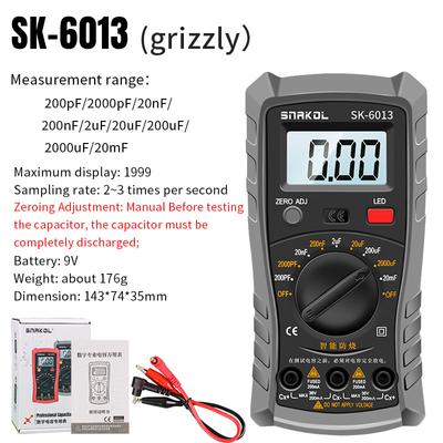 Цифровой емкостный измеритель SK-6013, профессиональный измеритель емкости 20000 мкФ, тестер конденсаторов, 1999 г., мультиметр для электрика