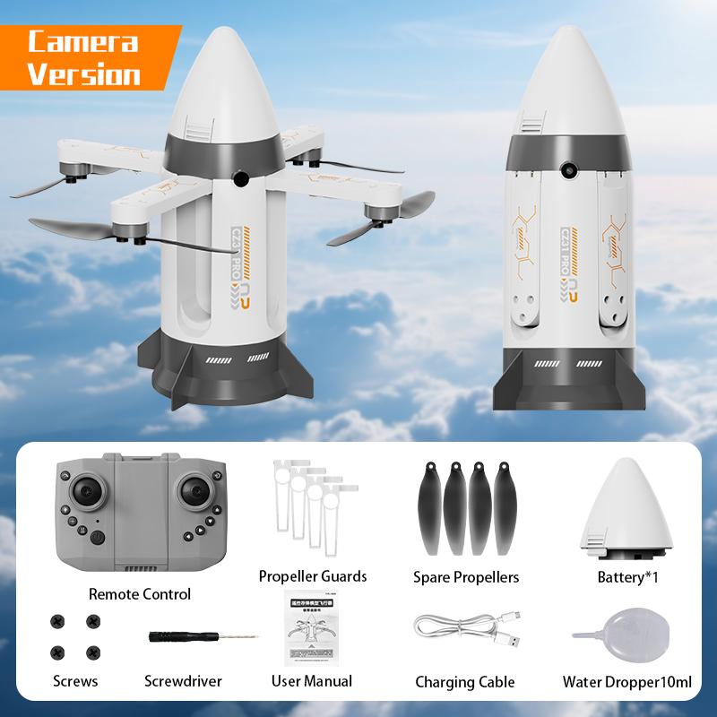 Бесколлекторная RC Звездная Корабль Летающая Игрушка Складной Ракетный Самолет Трюковая Ракетная Машина Радиоуправляемая Летающая Космическая Ракета Игрушка с Распылителем
