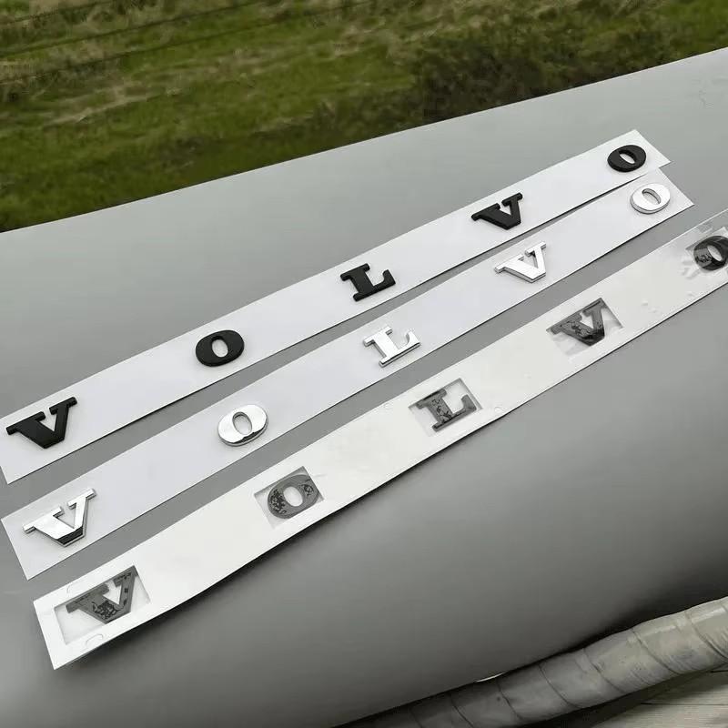 bja6 For Volvo 3D Metal Logo Stickers Car Trunk Emblem Badge Decal Accessories For Volvo XC90 V90 V60 XC60 V40 EC40 EX40 S80 S60 S90