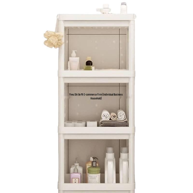 Напольная многоуровневая тележка для хранения косметики и закусок в ванной комнате