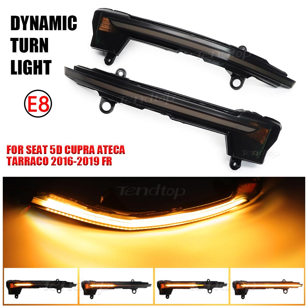 Dynamic Amber LED Turn Signal Lights for Seat Ateca Cupra Tarraco 18-21 Sequential Indicators Lamps RearView Bulbs Auto Parts