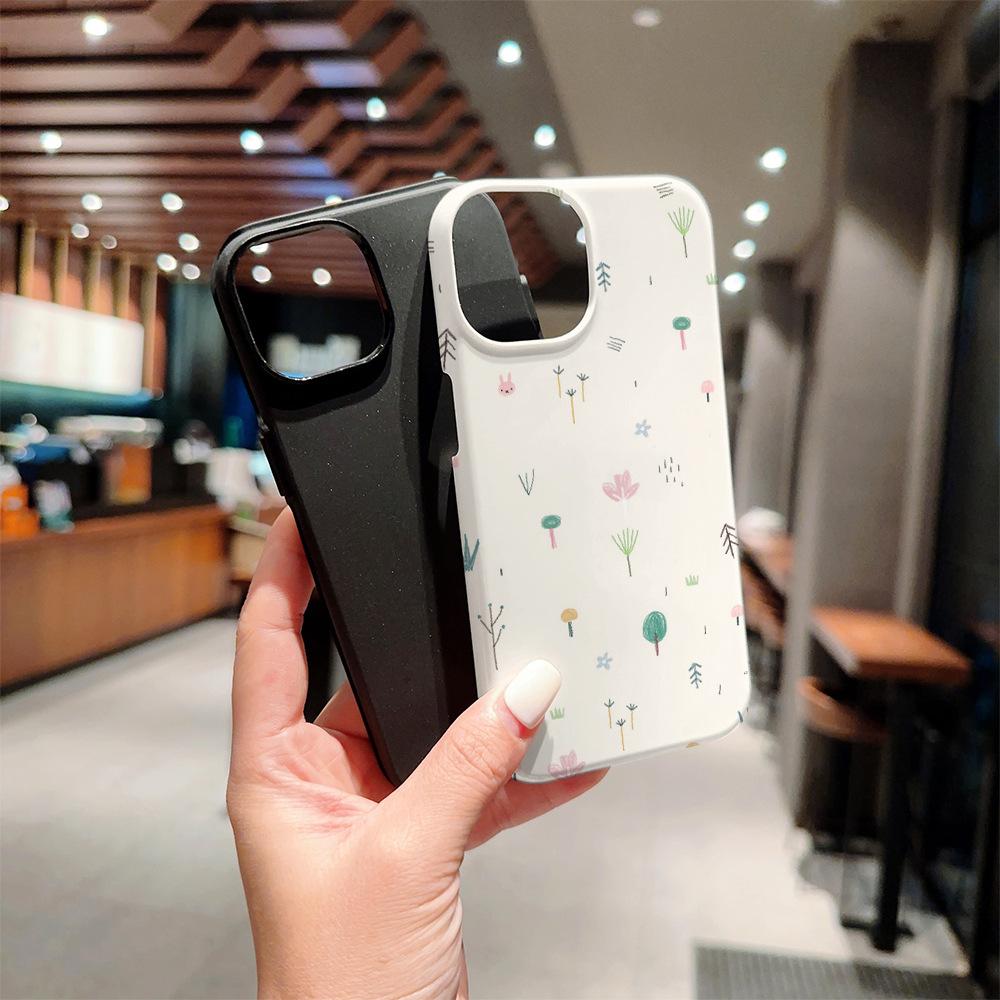 Для Apple 16 Чехол для мобильного телефона для IPhone 15 Promax Пленка 14 Подставка 13 Два в одном 12 Мультяшный 11 Иллюстрация