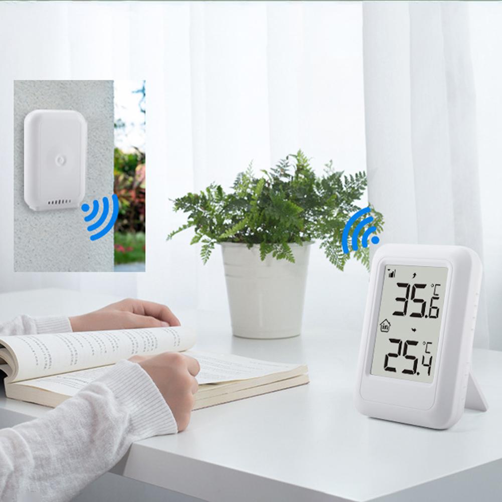 Digital Thermometer with Hanging Hole Temperature Humidity Meter with Support Frame Indoor Outdoor Thermometer for Patio House