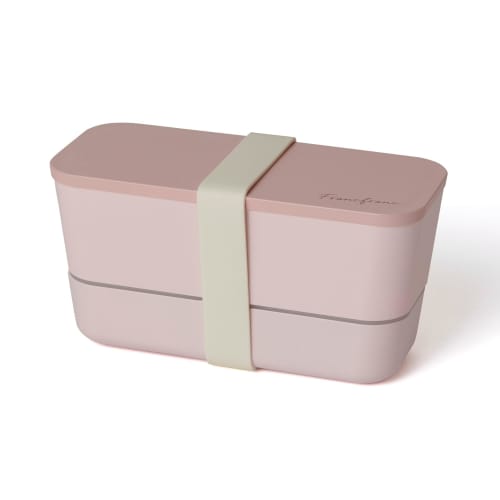 Francfranc logo lunch box, 2-tier, pink, dishwasher safe, with dividers