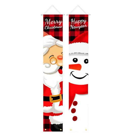 1 пара рождественских двустиший, которые легко повесить, Санта-Клаус, знак на крыльцо, баннеры на дверь, многоразовые подвесные двустишия для входной двери, принадлежности для новогодней вечеринки