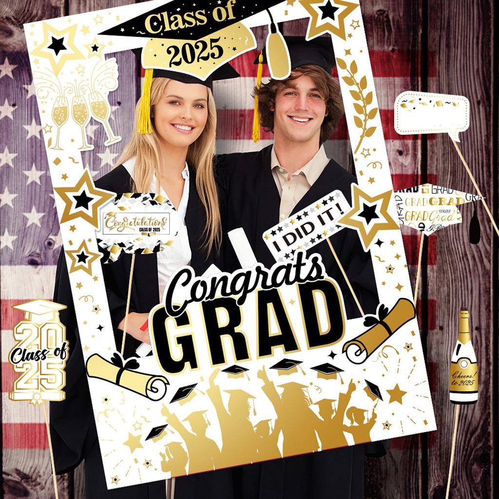 2025 Graduation Season Decoration Paper Photo Frame Photography Props Graduation Celebration Party Supplies