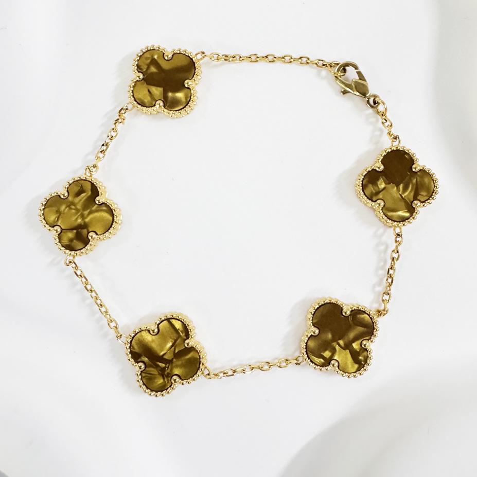 Браслет из титановой стали 15 мм, двухсторонний, с четырехлистным клевером, не выцветающий, модный браслет с цветком четырехлистного клевера