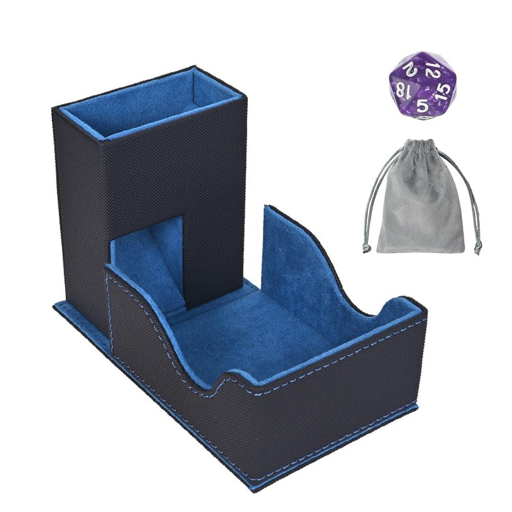 Portable Foldable Dice Roller Tower with Bag PU Leather Dice Tower Special Design Convenient Dices Box for RPG Table Top Gaming