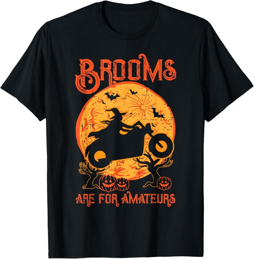 Halloween Motorcycle Brooms Amateur Biker Unisex T-Shirt