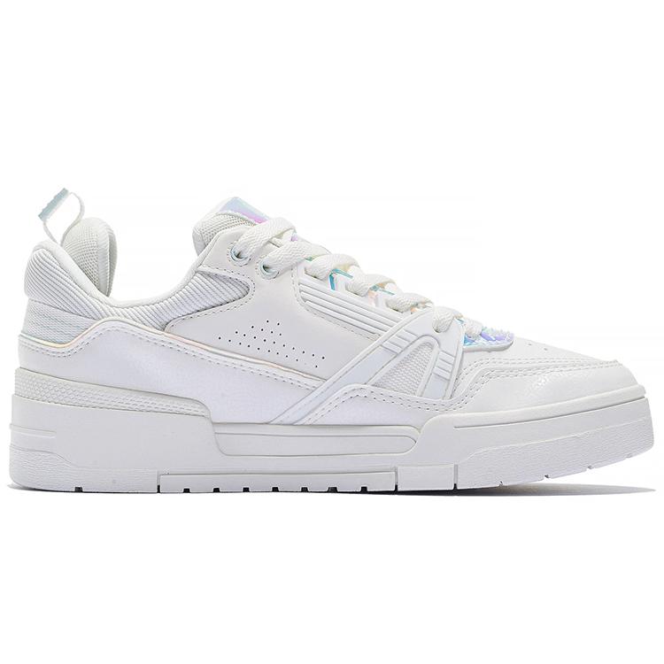 Li Ning 001 BTC Низкие Скейтбордические Кроссовки Женские Бело-Синие AGCS104-2