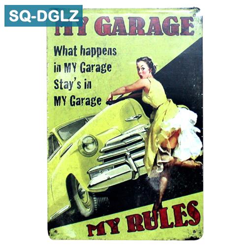 [SQ-DGLZ] Горячая MUSCLE CAR GARAGE Металлическая вывеска Магазин Настенный декор Оловянная вывеска Винтажные металлические вывески Домашний декор Живопись Таблички Художественный постер