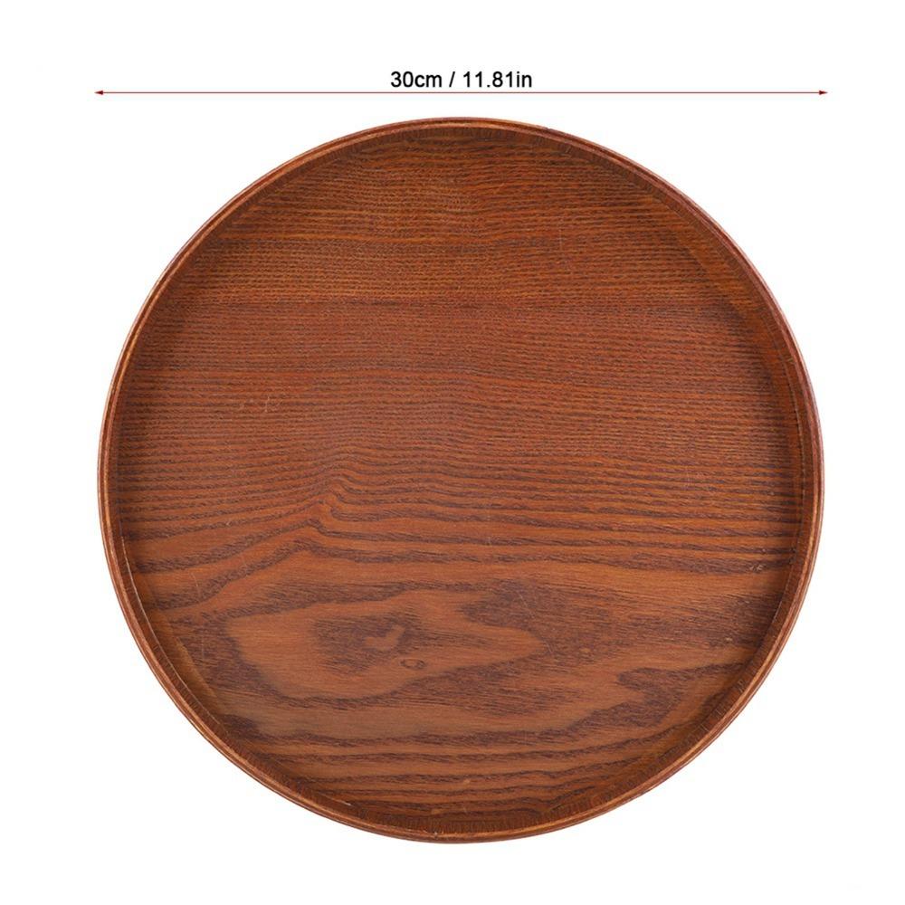 Solid Wood Wood Serving Tray Brown Food Server Coffee Serving Drink Platter  Home Kitchen