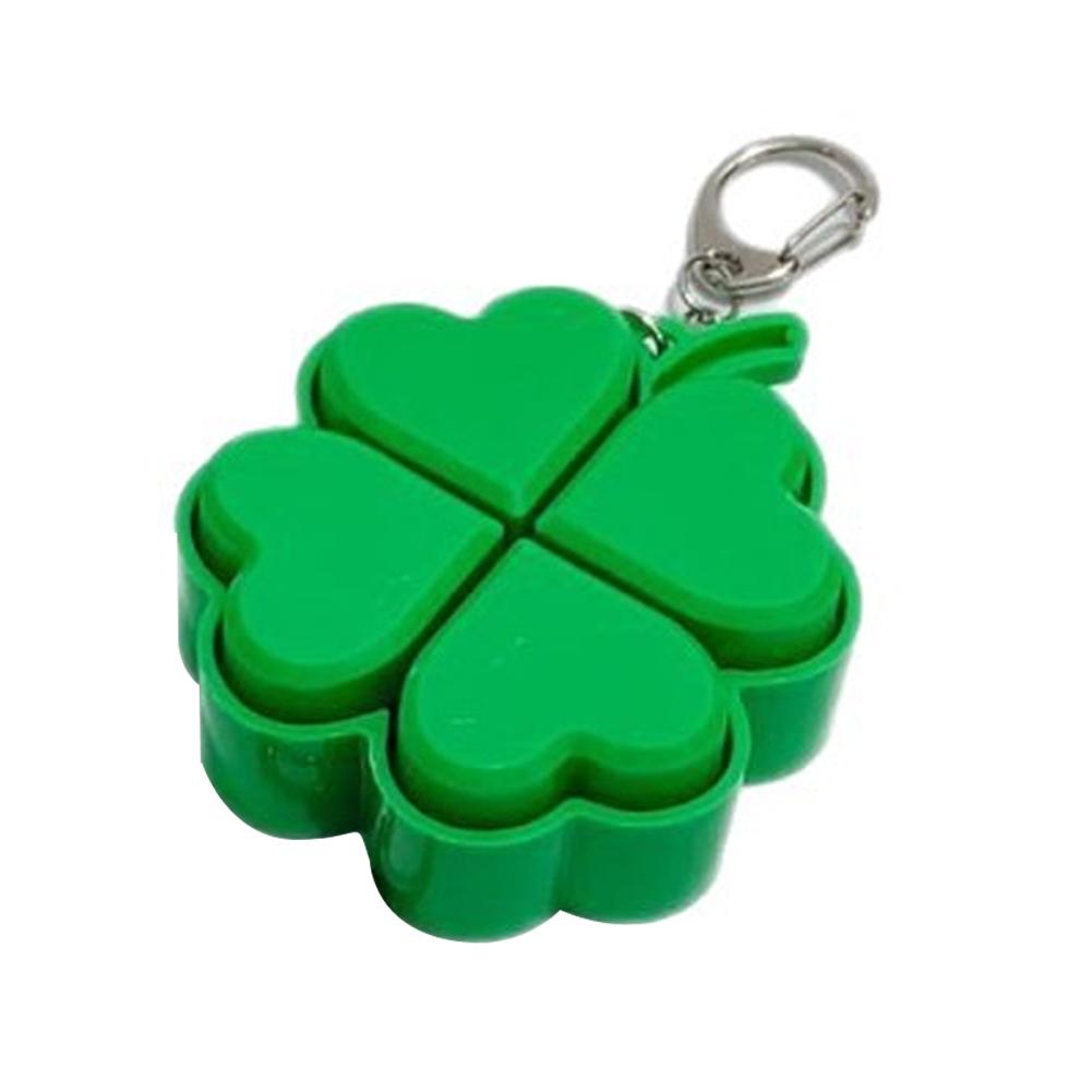 Lucky Four Leaf Clover Keyboard Keychain Flashing Light Mechanical Button Stress Relief Pendant Anxiety Relief Bag Charm Gifts