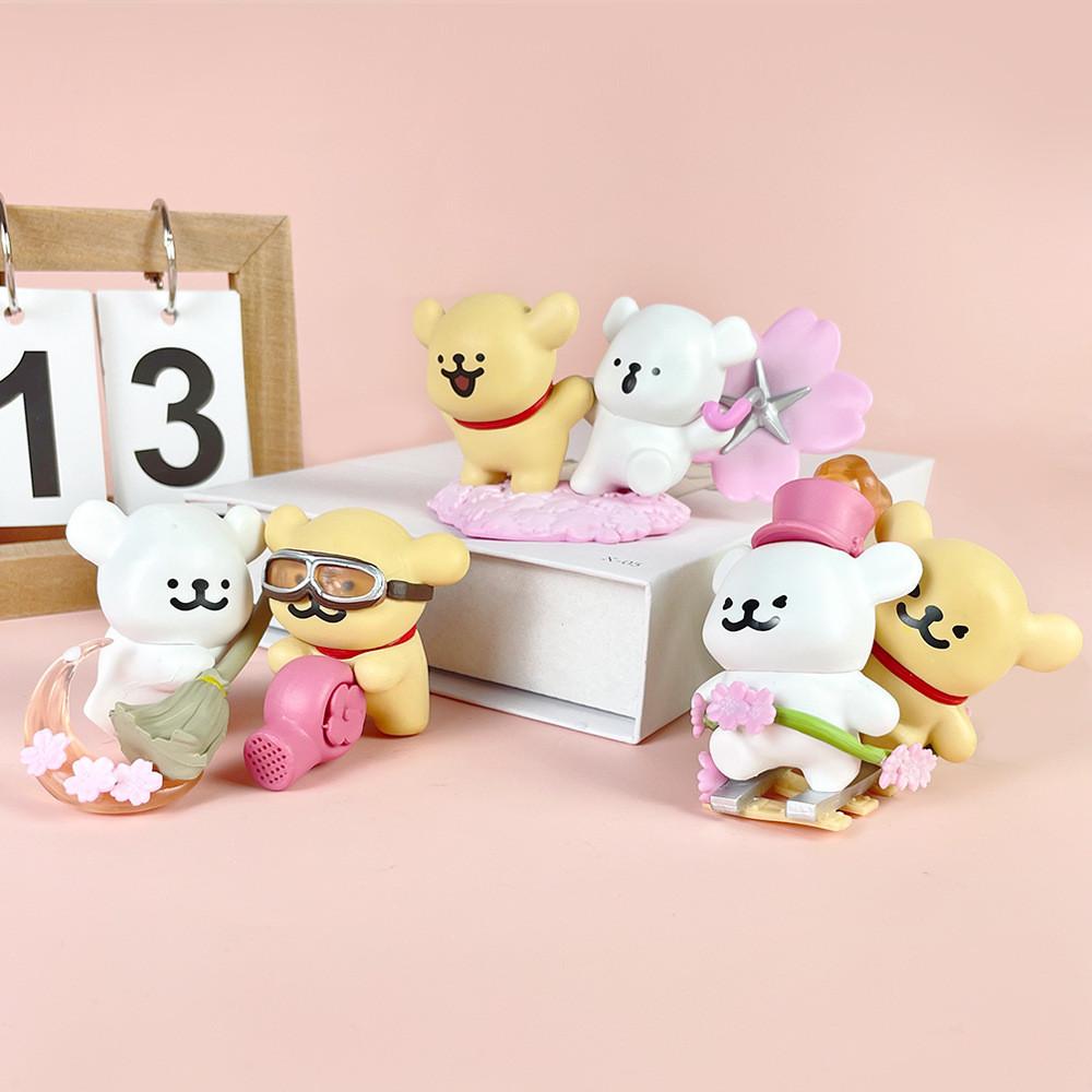 Мальтийская болонка Романтическая серия Сакура ПВХ Коллекционная фигурка для поклонников аниме и декора стола