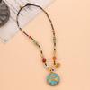 Vintage Necklace Natural Stone Woven Clavicle Chain Women's Nepalese Tibetan Pendant Niche Accessories