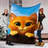 Puss Boots Theme Printed Blanket Perfect For Couch Bed Travel Outdoor Use Machine Washable Cozy Durable