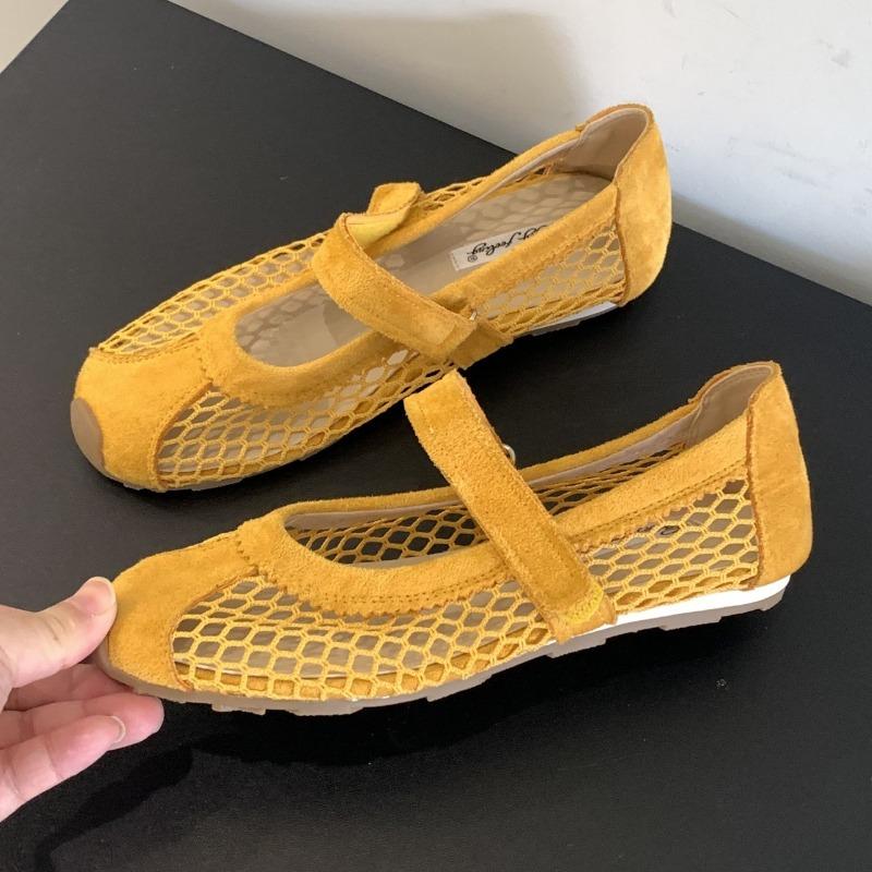Fashion Mesh Breathable Flat Shoes Women Fashion Round Toe Shallow Casual Shoes Concise Comfortable Soft Bottom Brand Designer Shoes